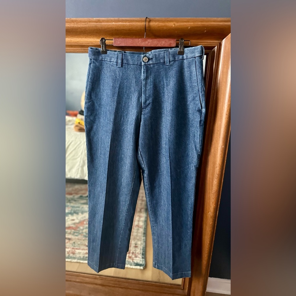 Haggar Premium Stretch Denim Jeans Seam Trouser work to weekend